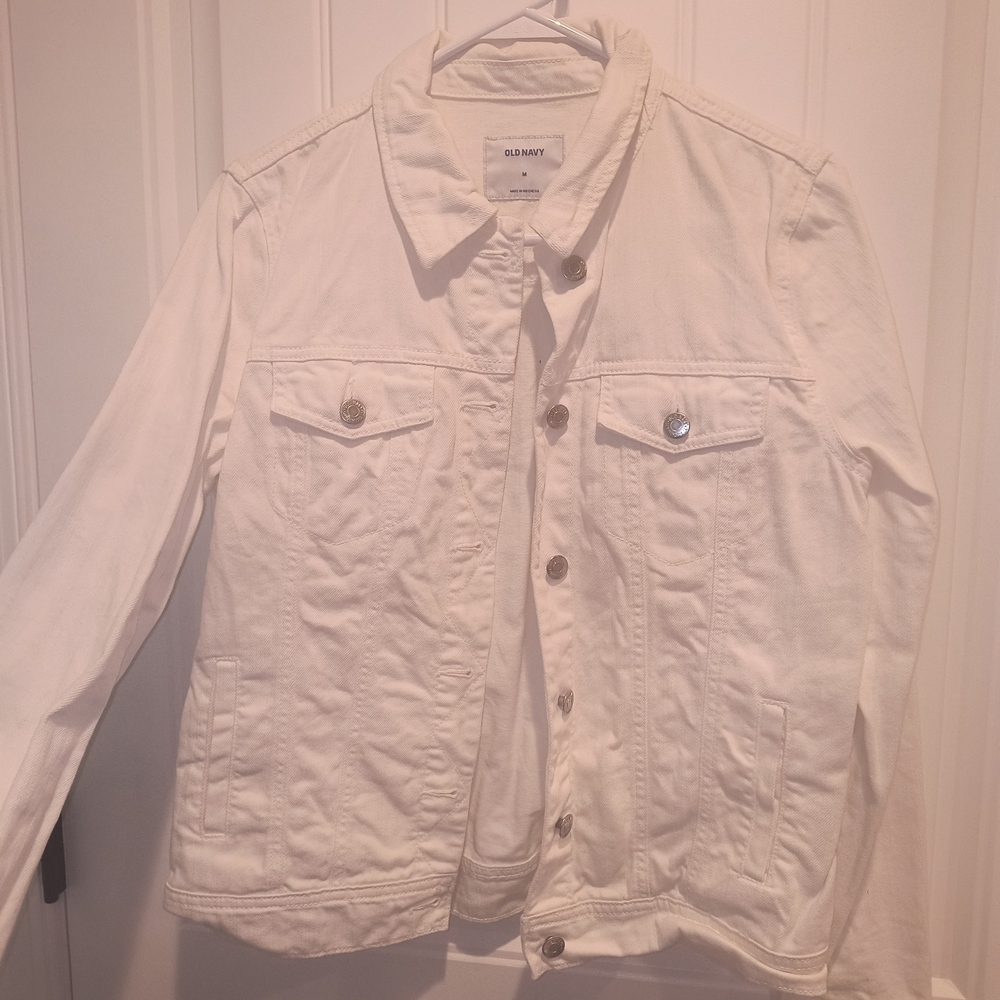 Old Navy Women's White Denim Jacket